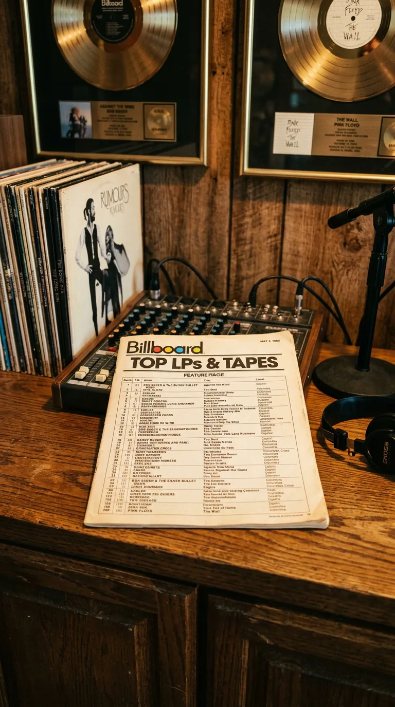 Revista Billboard de 1980 mostrando el álbum Against the Wind en el número 1 de ventas