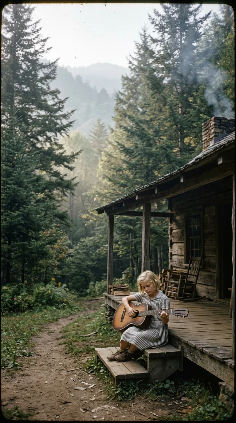 La cabaña rústica de la infancia en las Smoky Mountains