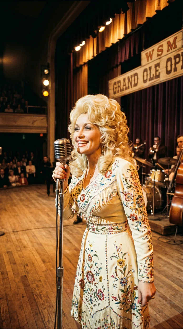 Dolly Parton y Porter Wagoner en el escenario televisivo