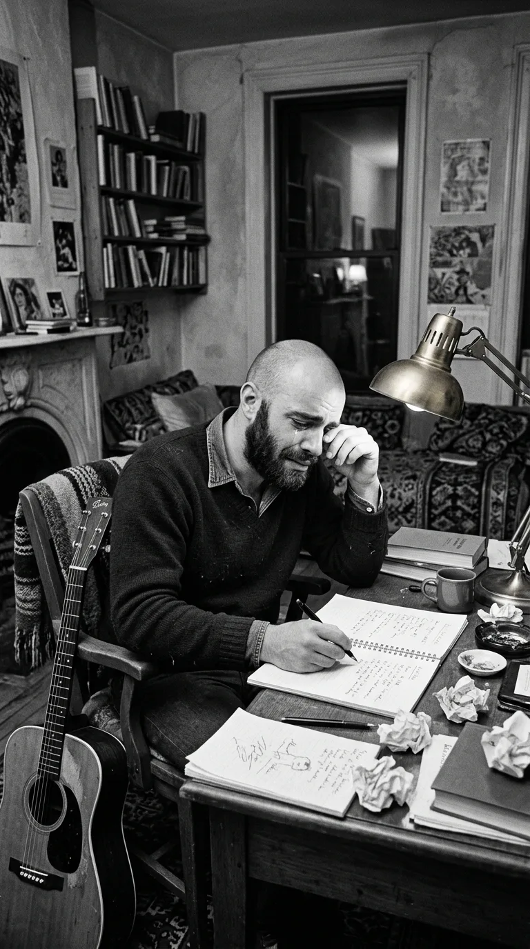 Shel escribiendo la letra exacta de la llamada en su libreta