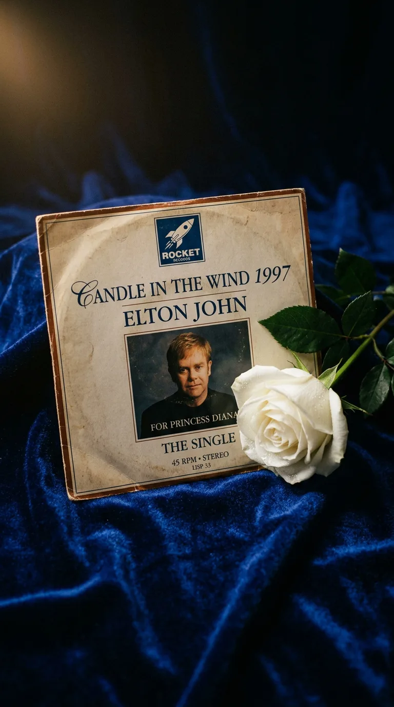 Primer plano del sencillo de CD y vinilo de Rocket Records de Candle in the Wind 1997