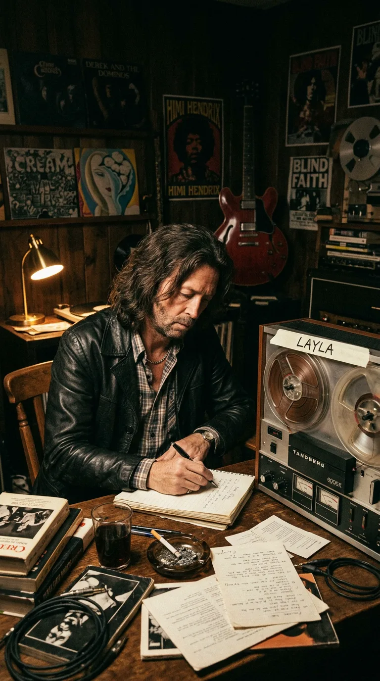 Clapton componiendo en la penumbra