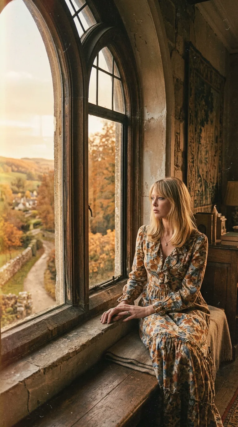 Pattie Boyd en el campo inglés