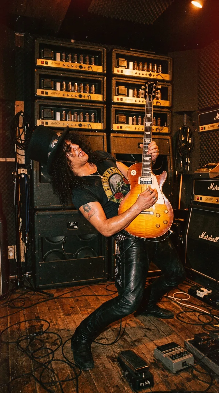 Slash grabando el solo