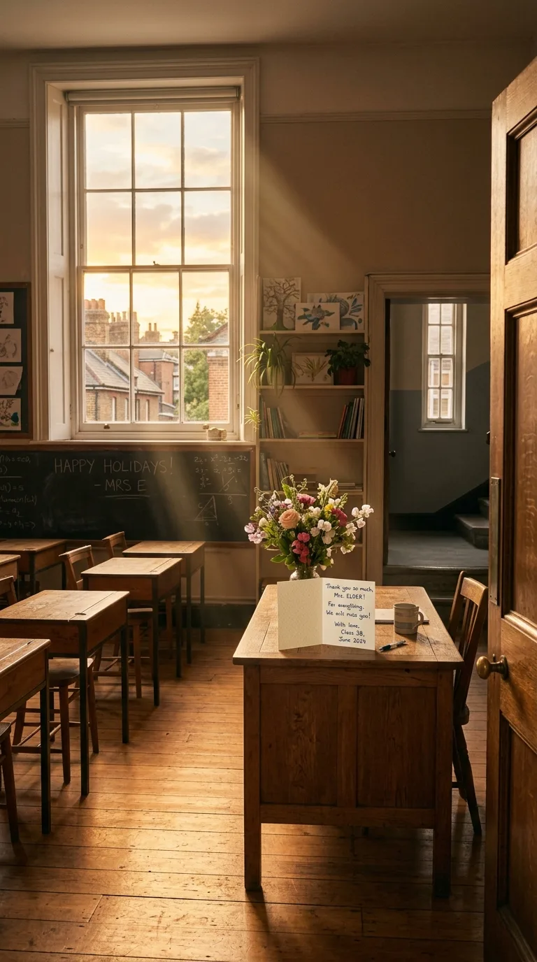 El aula vacía al atardecer