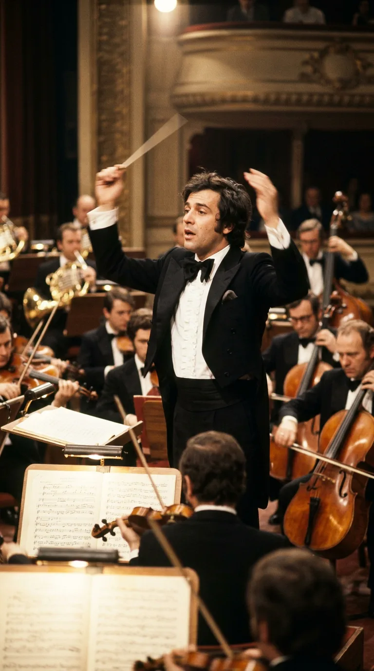 Juan Carlos Calderón dirigiendo la orquesta en 1973