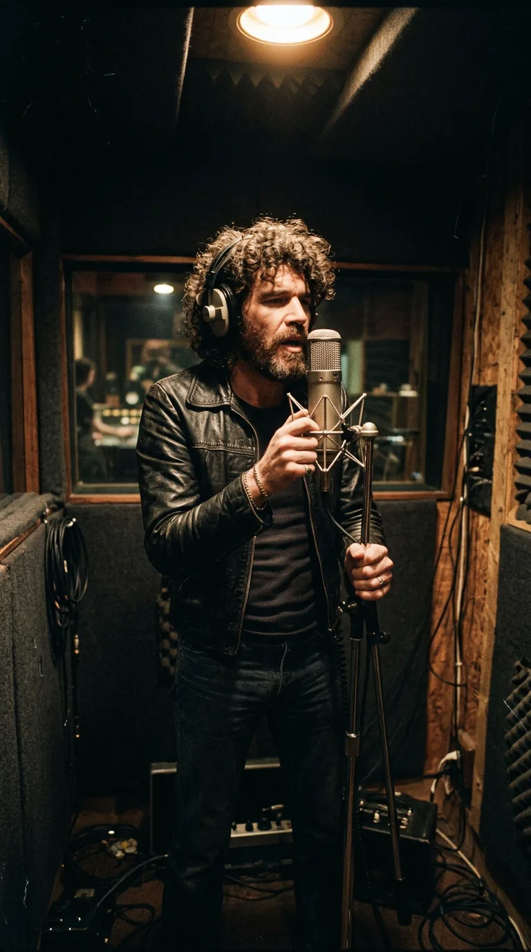 Dan McCafferty solo en la cabina de grabación en 1974