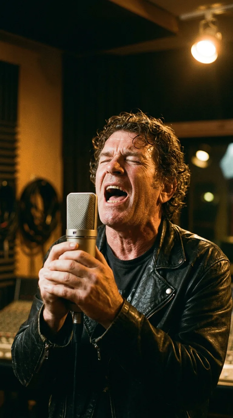 Primer plano del desgarro visceral de Dan McCafferty frente al micrófono