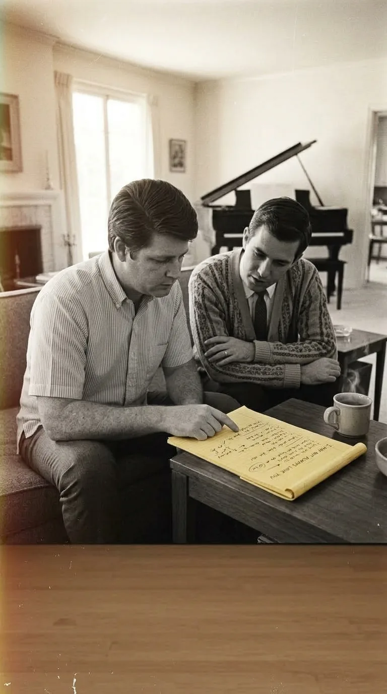 Tony Asher y Brian Wilson dando forma a la letra en 1966