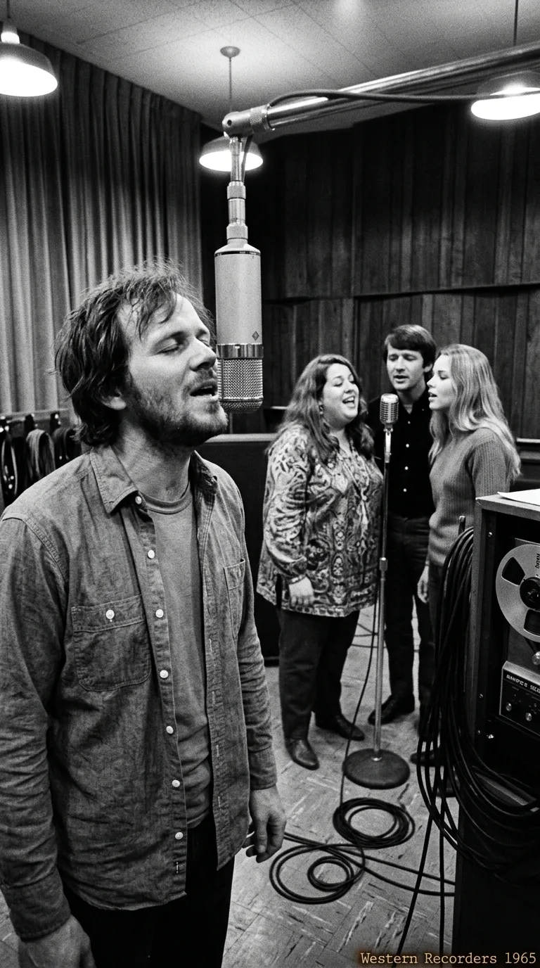 Barry McGuire y el cuarteto en los estudios Western Recorders