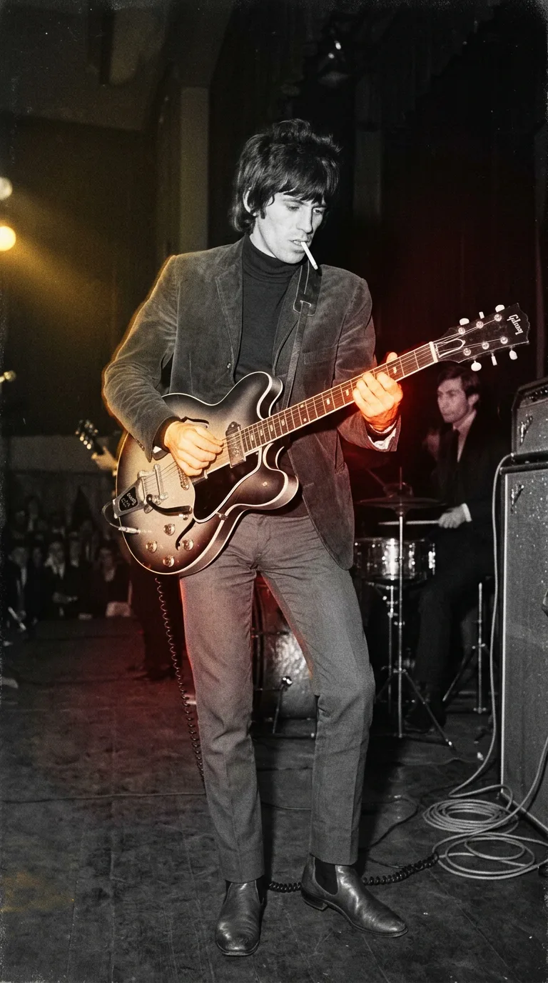 Keith Richards en el escenario en 1965