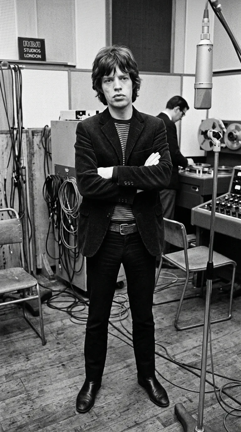 Mick Jagger escéptico en el estudio